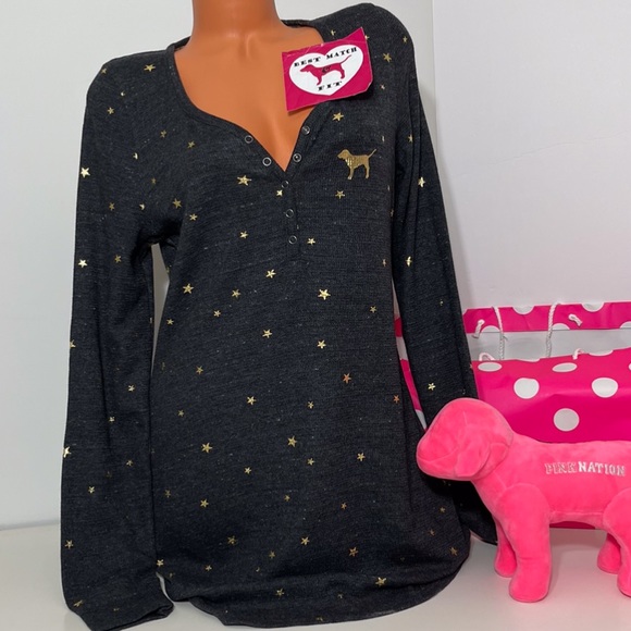 Victoria’s Secret PINK S L Logo Sleep Shirt I’ve Been Good(Ish) Christmas - Picture 2 of 2